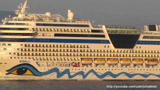 AIDAblu leaving La Coruna 13th October 2011