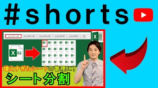 Excelファイルの複数シートを1シート1ファイルで分割する！ #shorts