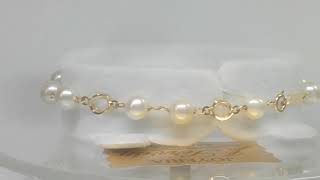 Buscas Pulsera de Comunion Con Perlas En Oro 18 Kts? Aquí!!!