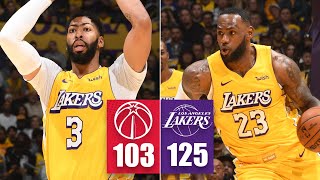 LeBron James, Anthony Davis combine for 49 points, 13 assists vs. Wizards | 2019-20 NBA Highlights