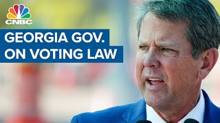 Georgia Gov. Brian Kemp responds to backlash against its new voting restrictions