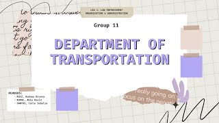 Topic: Department of Transportation (DOTR)