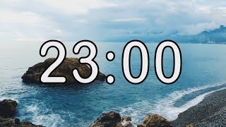 23 minute timer with Calm and Soft Music and sea wave cinematic background