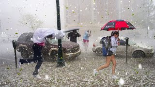 Here is Germany..Incredible scenes from the city of Dillenburg..Rivers of Hail