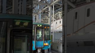 新幹線とIR#irいしかわ鉄道 #北陸新幹線 #e7系 #w7系 #521系 #富山駅 #入線シーン