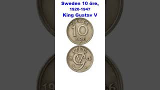 Sweden 10 ORE ||1946|| King Gustav V (1908 - 1950) ||Nickel-Bronze||  #shorts #new #trending