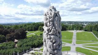 Sculpture Park Oslo - Drone Video - Vigeland Park - Frogner Park - Norway - Gustav Vigeland