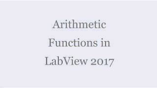 LabView Arithmetic Functions