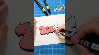 BUBBLE LETTERS COLORING 🎨 "Nice" with art markers #shorts