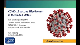 Sept 22, 2021 ACIP Meeting - Vaccine effectiveness studies &  impact of booster doses