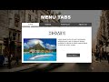 SIMPLE MENU TABS USING JavaScript | JavaScript TUTORIALS