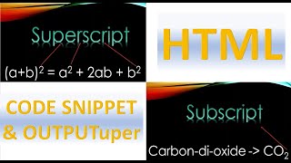 HTML Coding | Subscript and Superscript