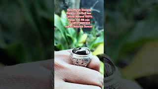 Cincin batu akik natural Yaman Wulung motif bulu merak kristal kinclong natural original