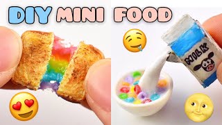 10 DIY MINIATURE FOR DOLLHOUSE | FOOD | Strawberrypuffcake