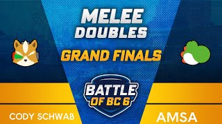 Cody Schwab (Fox) vs aMSa (Yoshi) - Melee Singles Grand Final - Battle of BC 6