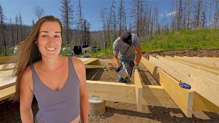 Almost Done! Framing The Floor Of Our Off-Grid Cabin Build & We're Short One Board 🤦‍♀️