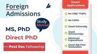 Smart Application procedure to apply for abroad admissions | MS PhD Direct PhD