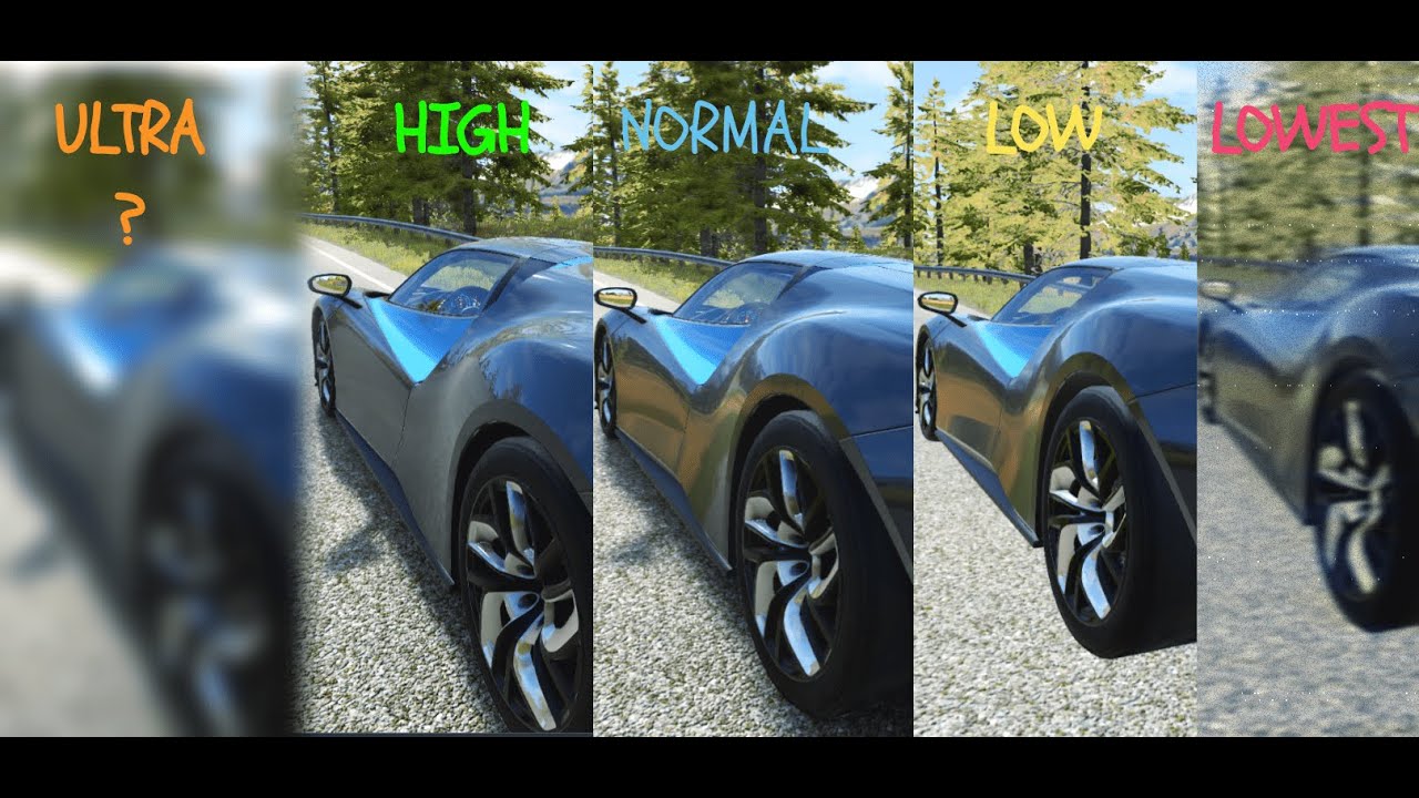 Realistic BeamNG Drive - ULTRA Vs LOWEST GRAPHIC - YouTube