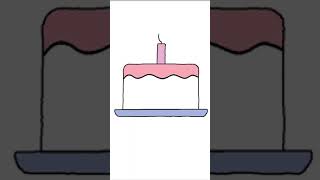 How to Draw Cake, Cake Drawing, Draw and Color Cute Cake, Draw Cake, Draw Birthday Cake