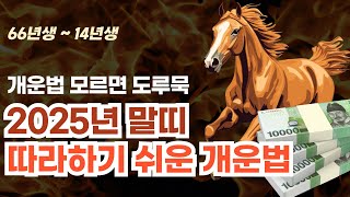 2025년 을사년 말띠 운세풀이, 66년생, 78년생, 90년생, 02년생, 14년생 사주 개운법