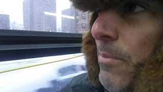Riding B38 bus to downtown Brooklyn - March 21, 2018 - snowstorm