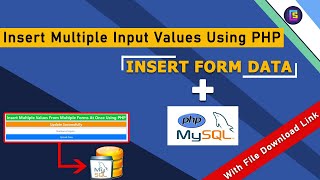 Insert multiple rows value using PHP || Insert multiple rows with one query || #coding_studio