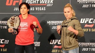 UFC 213 Amanda Nunes vs Valentina Shevchenko face off