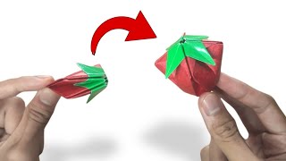 How to make a paper balloon (water bomb)- origami strawberry