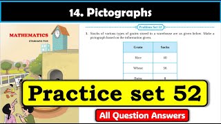 Problem set 52 | Pictographs | Chapter 14 | 5th standard | Maths