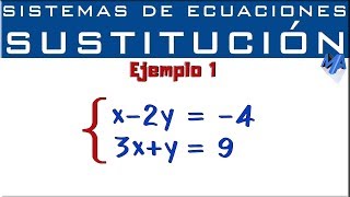 Sistemas de ecuaciones lineales 2x2 | Método de Sustitución | Ejemplo 1