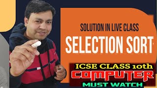 Selection Sort in Java | Java Selection Sort program by yp computer classes