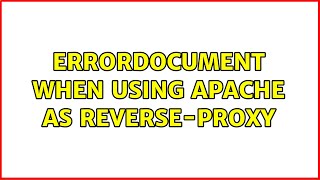 ErrorDocument when using Apache as reverse-proxy