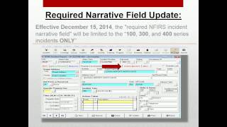 BFD NFIRS Updates & Announcements: