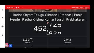 radhe shyam glimpse|radhe shyam teaser live count