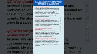 Sales Associate Interview Questions and Answers