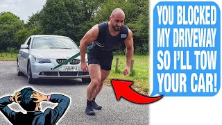 Neighbor Repeatedly Blocked My Driveway, I Towed His Car With A Rope!