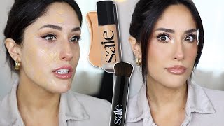 NEW SAIE Glowy Super Skin Lightweight Hydrobounce Serum Foundation | REVIEW + WEAR TEST