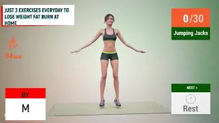 JUST 3 EXERCISES EVERYDAY TO LOSE WEIGHT FAT BURN AT HOME/მხოლოდ 3 ვარჯიში ყოველდღე, რომ დაიკლოთ წ