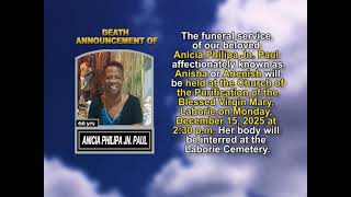 Anicia Philipa Jn. Paul ~ Short Obituary