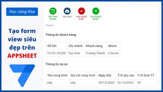 Tạo view siêu đẹp trên Appsheet - Học Appsheet Online