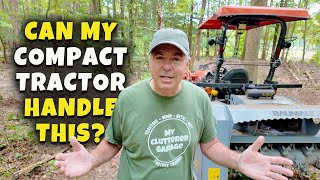 Running the Baumalight MP348 Brush Mulcher with my Kubota B2601 Compact Tractor - MCG Video #237