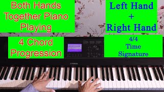 Both Hands Together Piano Playing Chord Progression Right Hand Melody Piano lesson #174