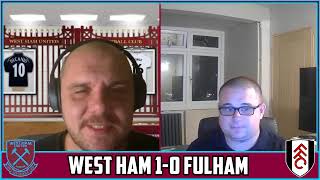 " We Were Lucky, Fulham Won The Midfield" West Ham 1-0 Fulham