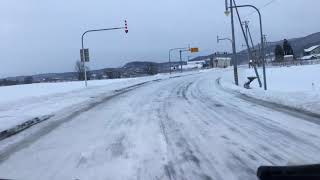 トラック　走行動画　北海道　除雪車とすれ違う