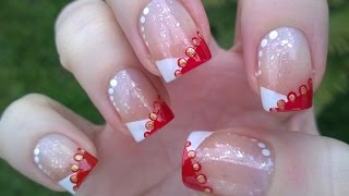 Chevron CHRISTMAS FRENCH MANICURE Tutorial  - DIY Easy Nail Art Designs For Holidays!