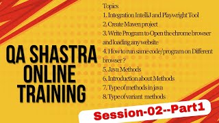|| Playwright Java || Session_02__Part_01 || JAVA METHODS || Launch Browser Playwright ||