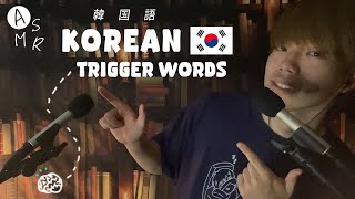 ｟ASMR｠ Korean trigger words will help you sleep😴韓国語のゆっくりなオノマトペとハンドムーブメントが心地よく眠れる😴マウスサウンド/囁き声/한국어/息フー