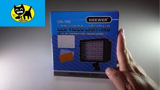 NEEWER 160 LED CN-160 Dimmable Ultra High Power Panel Digital Camera unboxing and review! BEST DEAL!