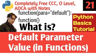 Default Parameter Value (Hindi) | What is Default Parameter Value in Python ? | Hello DHIRENDRA