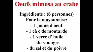 ŒUFS MIMOSA AU CRABE